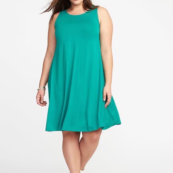Old Navy Sleeveless Swing Dress Size XL - Flowy Emerald Green Midi Tank - Picture 8 of 8